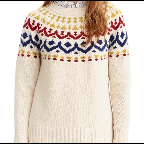 NWT J.Crew Fair Isle crewneck sweater. - Picture 6 of 8